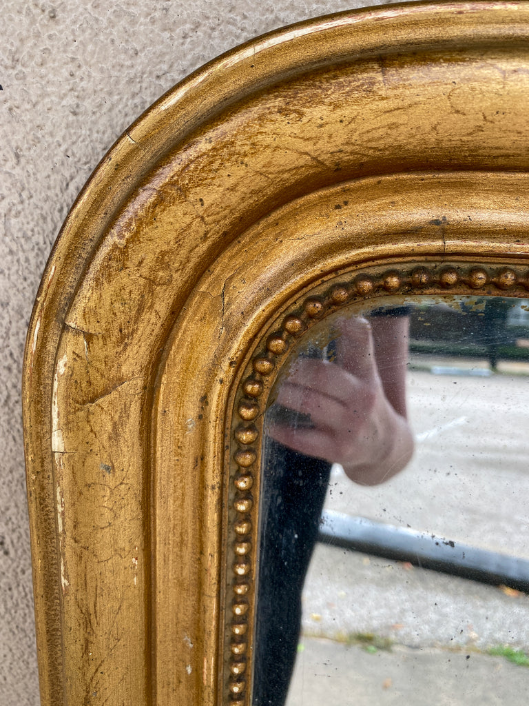 Antique French Distressed Gilt Louis Philippe Mirror
