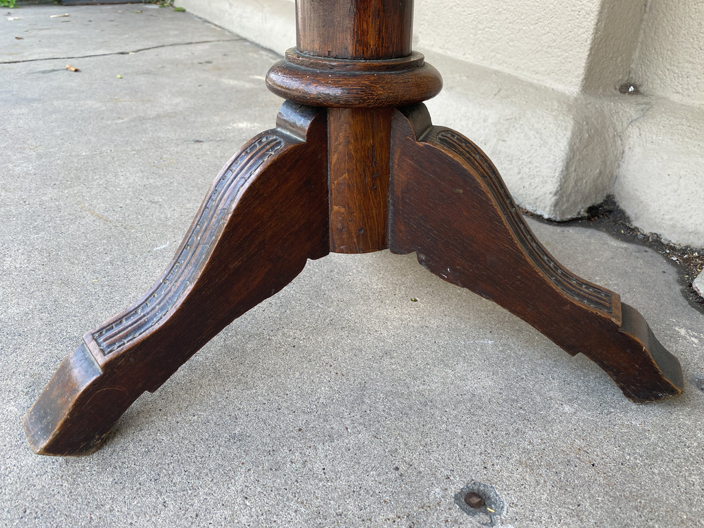 Antique French Carved Wood Pedestal Table with Cabriole Legs, circa 1880