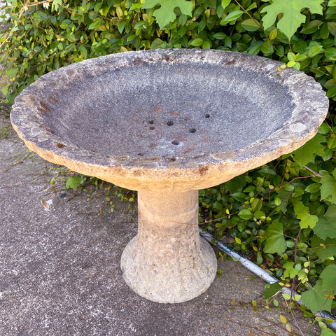 Antique French Stone Birdbath