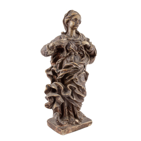 Vintage Signed Cast Plaster Female Statue found in France