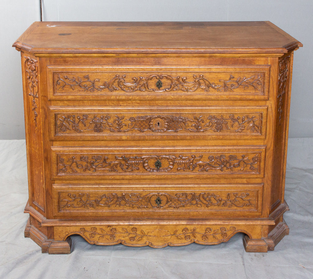Antique French Ornate Four-Drawer Commode with Key-Pulls