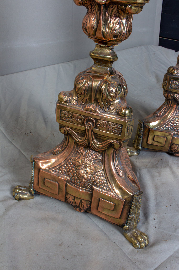 Oversized 19th Century Italian Brass Candlesticks