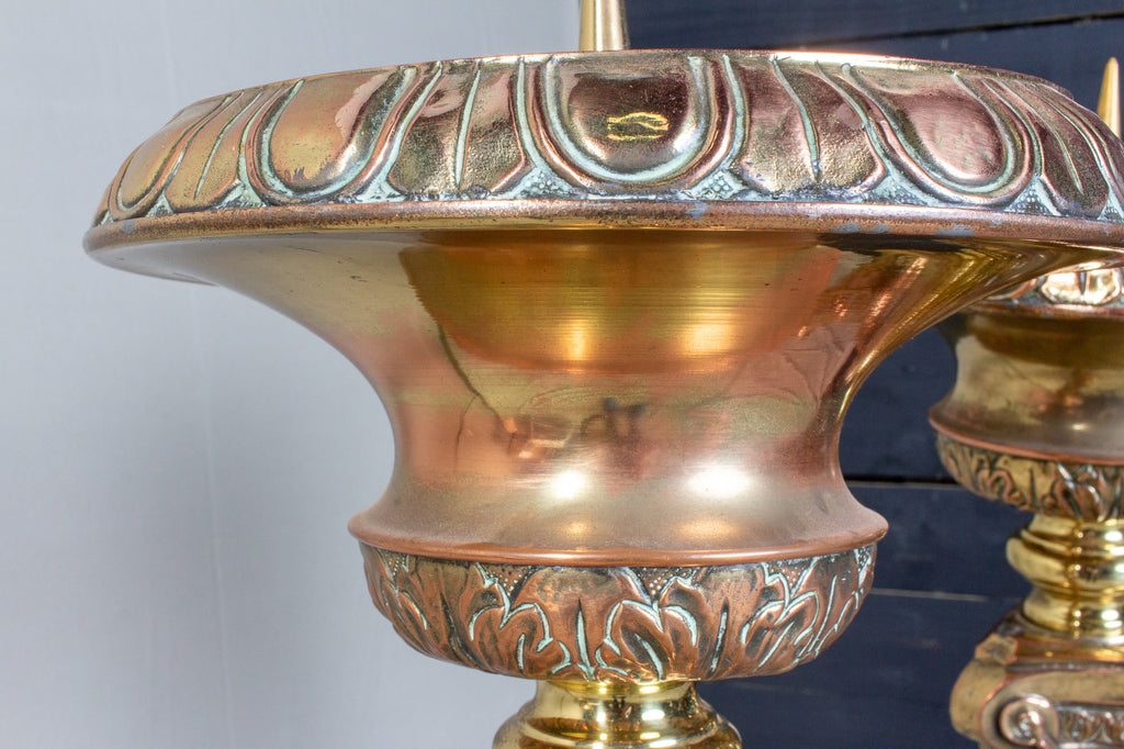Oversized 19th Century Italian Brass Candlesticks