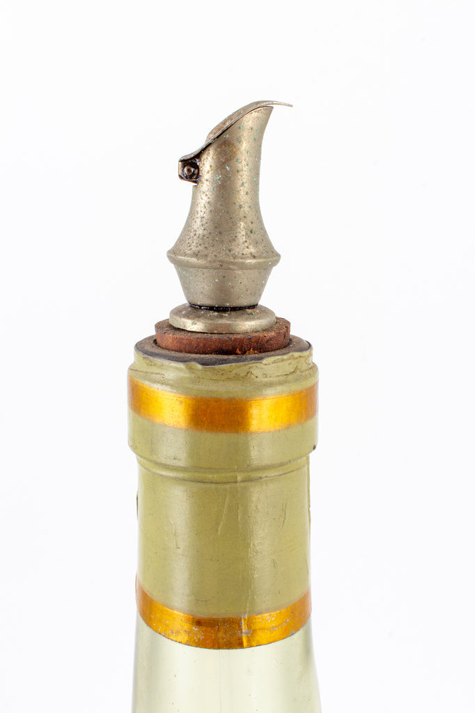 Antique French Spirits Bottle with Metal Spout