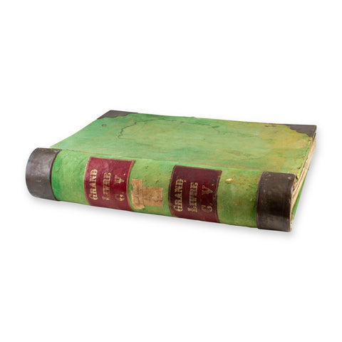 Antique French Green Felted "Grand Livre" Accounts Journal ca. 1900