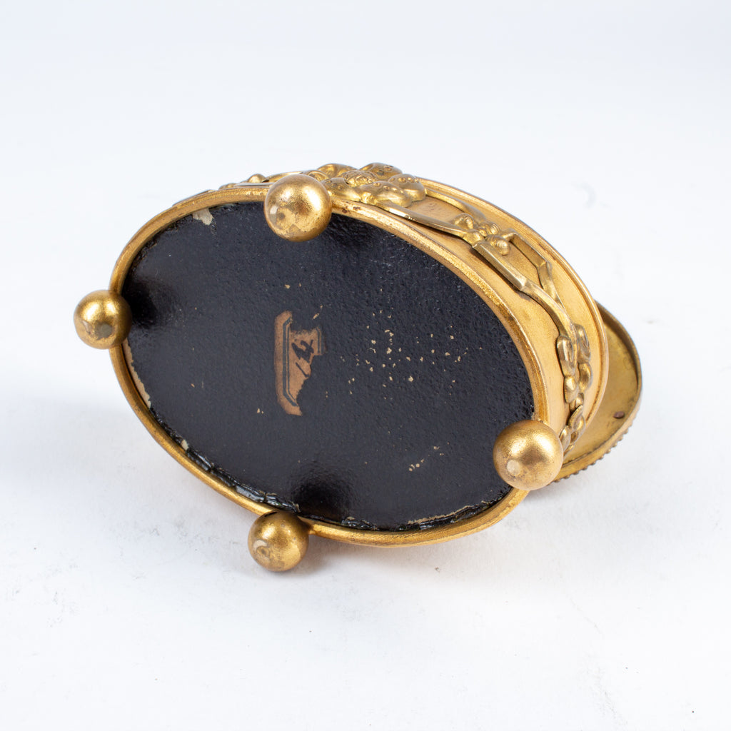 Miniature Brass & Inlaid Onyx Keepsake Box found in Italy