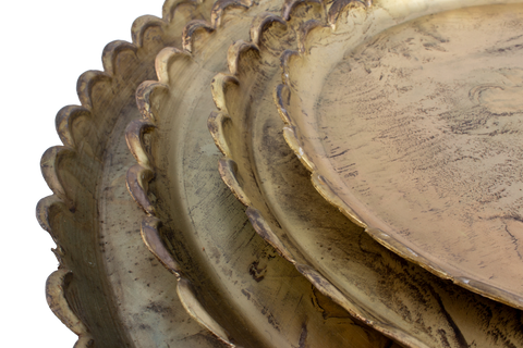 Round Brass Scalloped Trays | Four Sizes Available