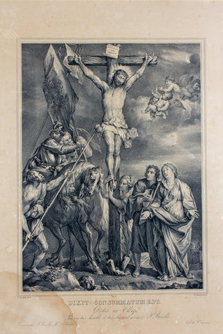 Framed Antique French Religious Print
