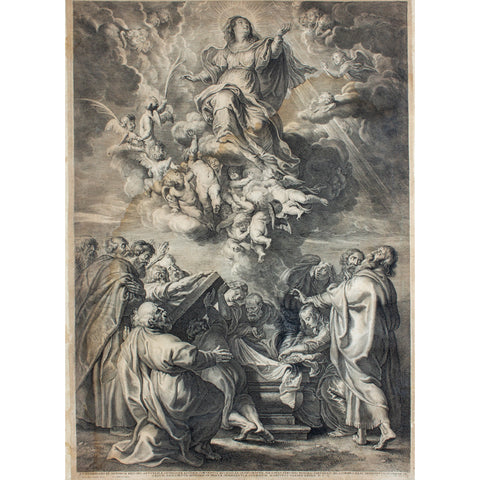 Framed Antique European Religious Print