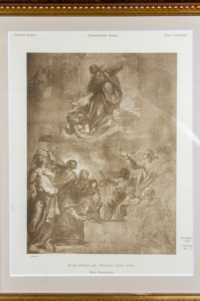 Framed European Religious Print