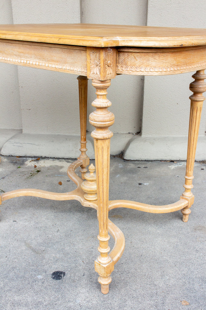 Antique Belgian Blond Wood Louis XVI Style Side Table