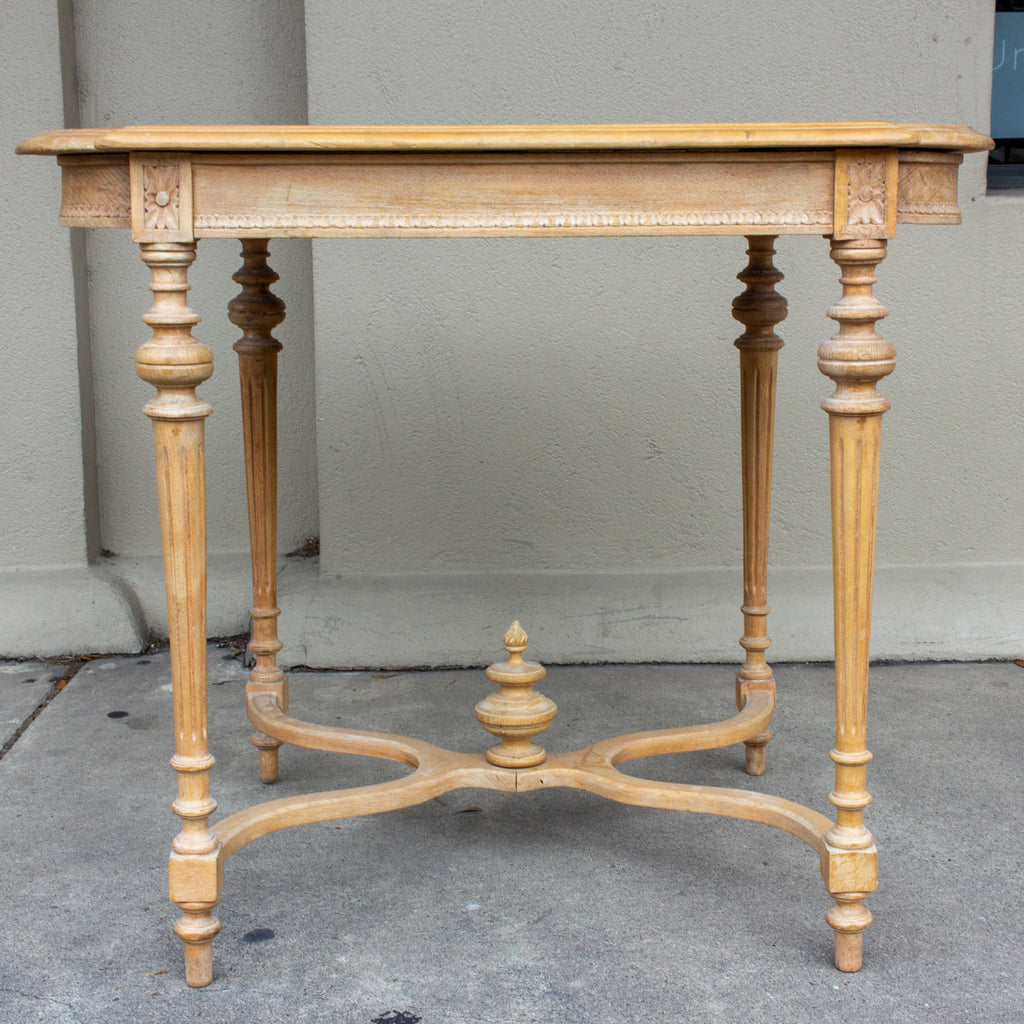 Antique Belgian Blond Wood Louis XVI Style Side Table