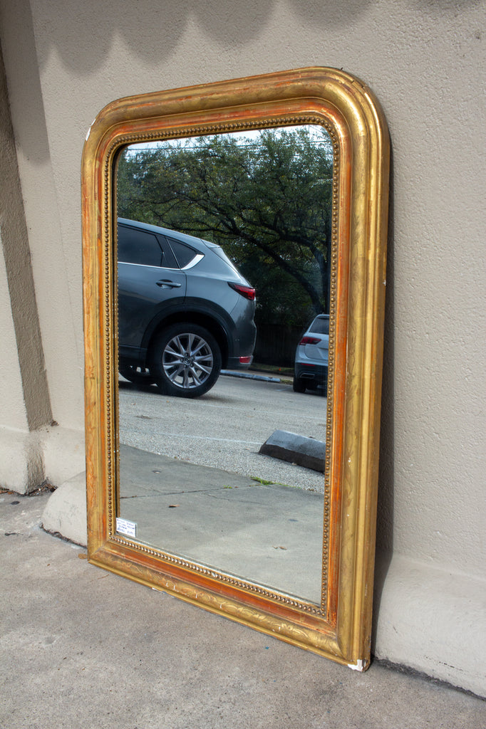 Antique French Gilt Louis Philippe Mirror with Floral Details