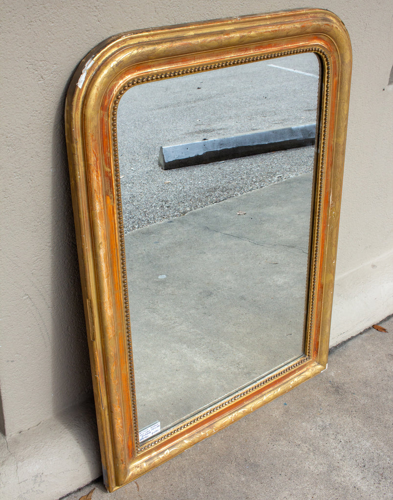 Antique French Gilt Louis Philippe Mirror with Floral Details
