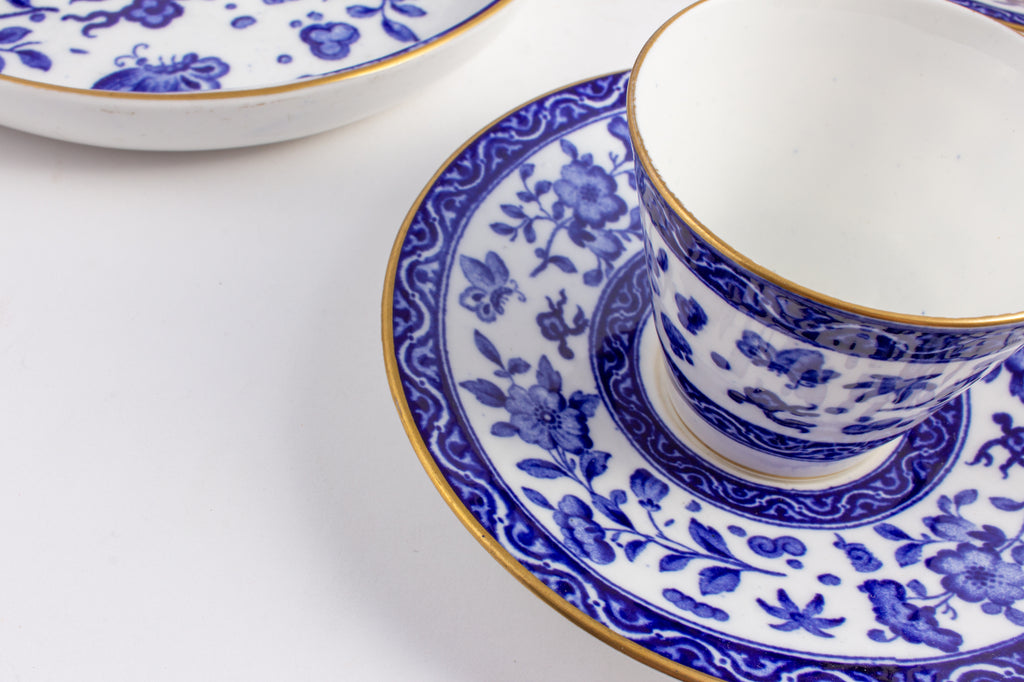 Antique French Blue & White Porcelain Tea Set