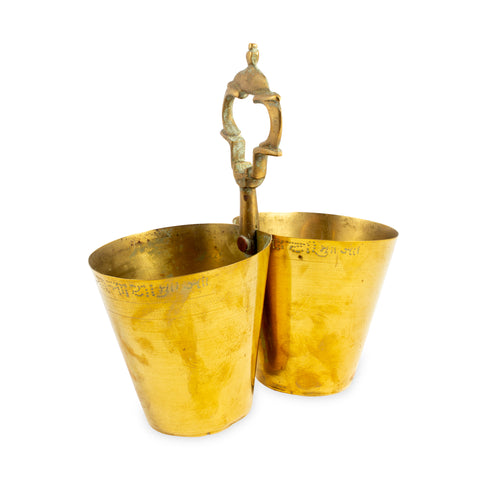 Antique German Hand Hammered Brass Container