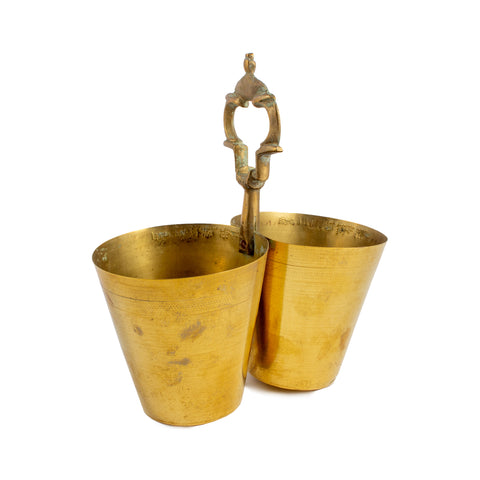 Antique German Hand Hammered Brass Container