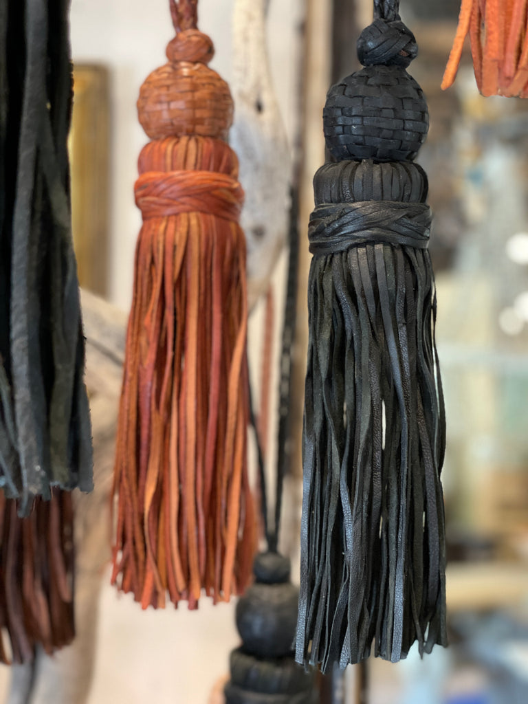 Large Handmade Moroccan Leather Tassels | 4 Colors – Laurier Blanc