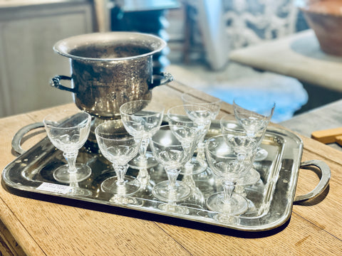 Mid-Century French Silver-plate Tray with Handles