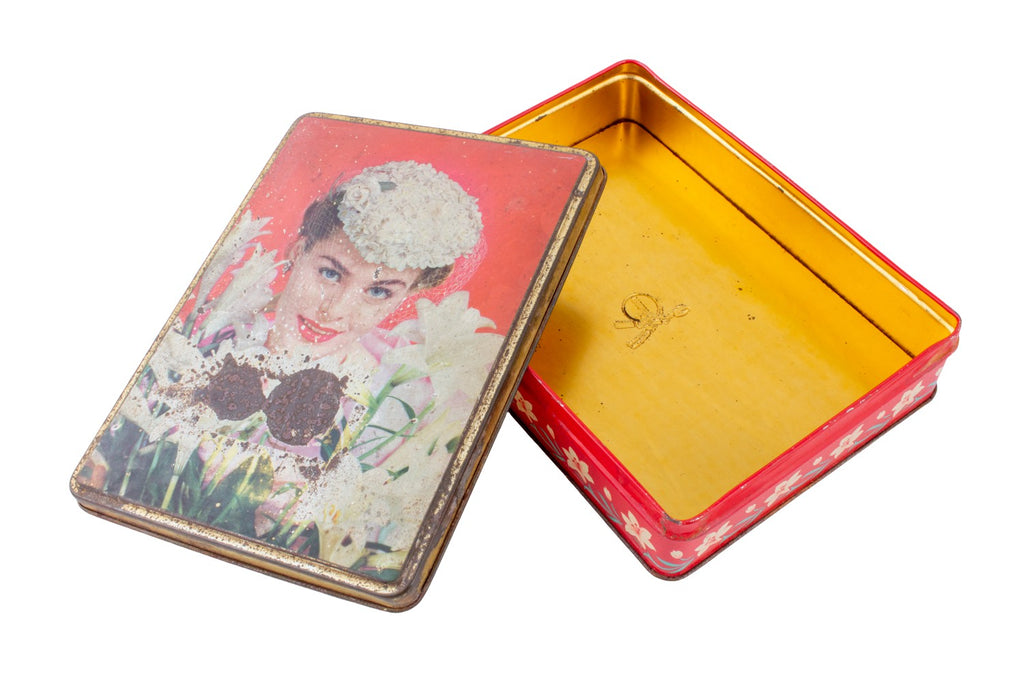 Vintage Decorated Tin Box found in France