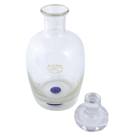 Mid-Century French "Cristal de Paris" Crystal Decanter with Cobalt Accent