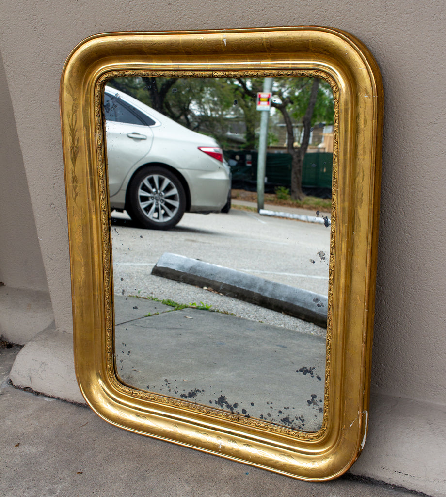 Large Antique French Gilt Louis Philippe Mirror, circa 1830 – Laurier Blanc