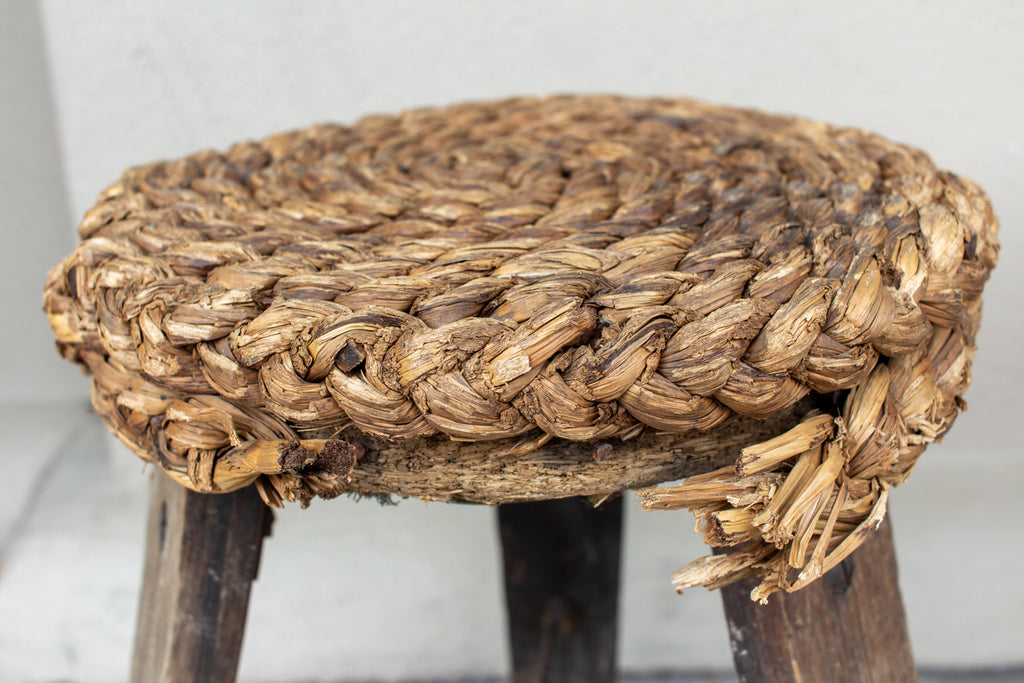 Vintage French "Milking Stools" with Braided Seats | Four Available