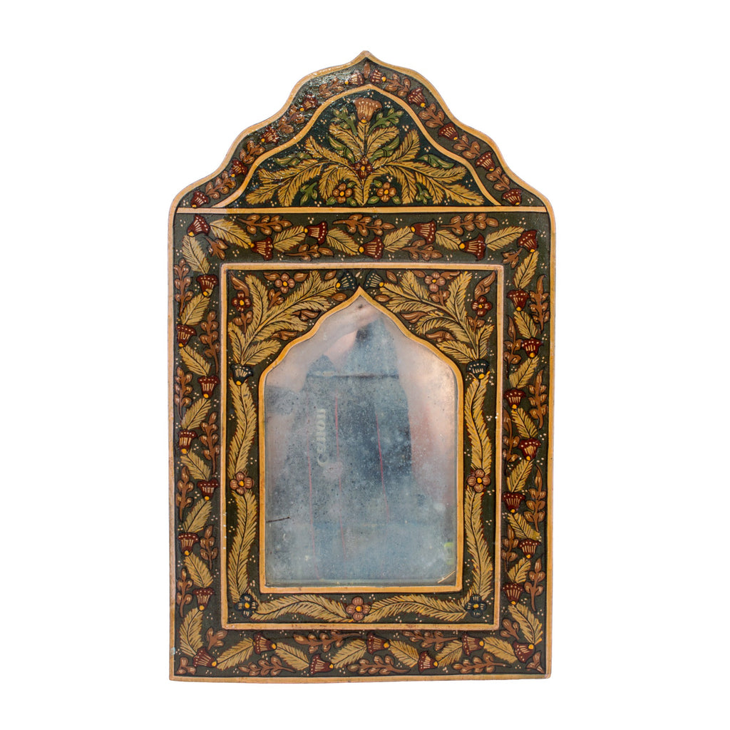 Small Antique Moorish Hand Painted Mirror