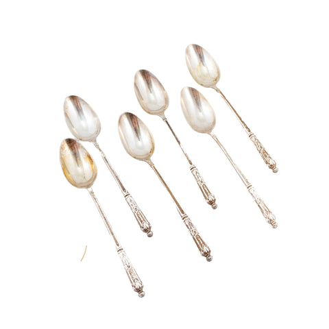 Antique French Silver Spoons - Set of Six