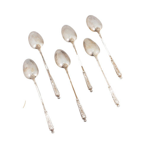 Antique French Silver Spoons - Set of Six