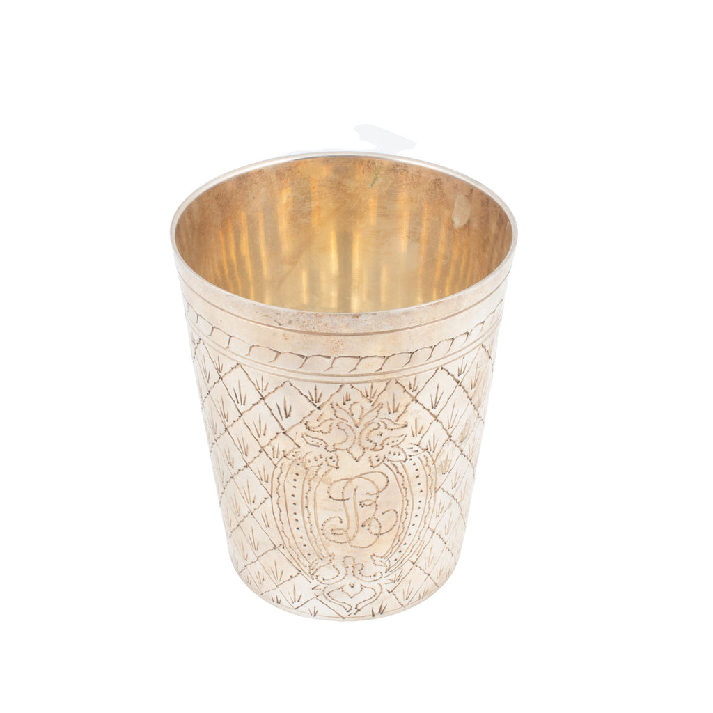 Antique French Engraved Silver Cup