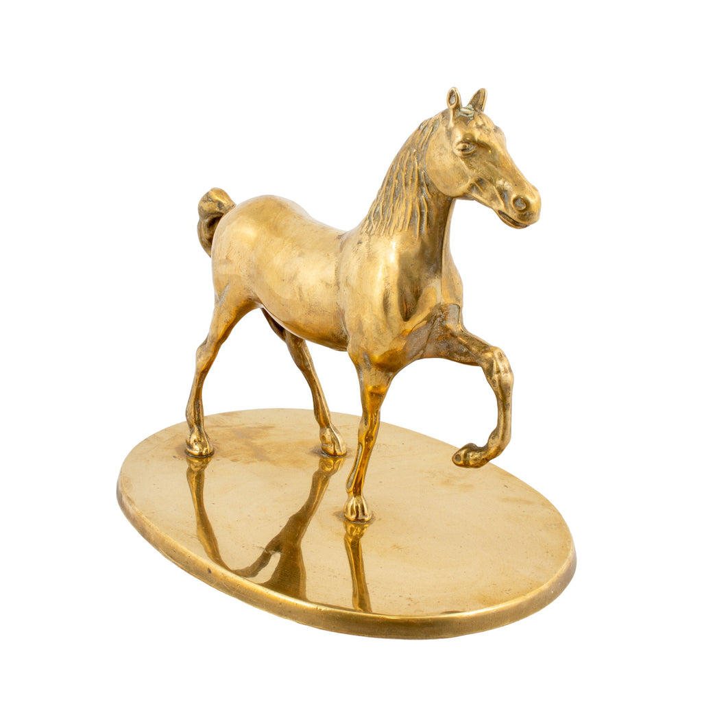 Antique French Brass Horse Sculpture