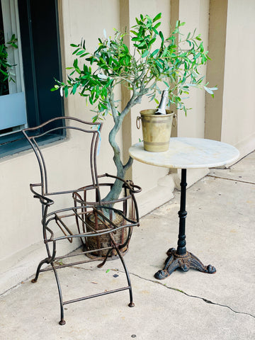 Antique French Iron Folding Garden Chair