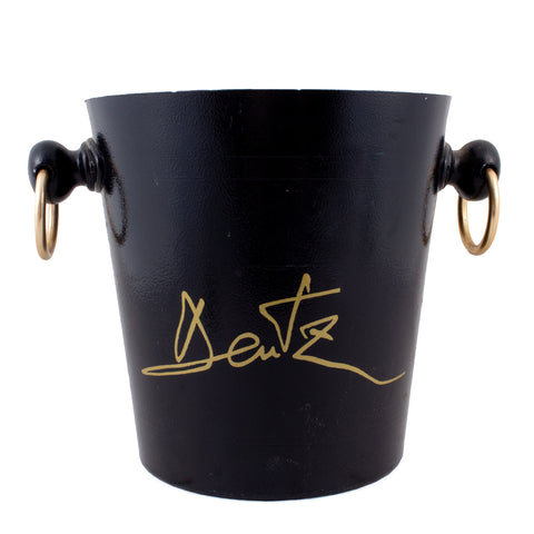 Vintage French Black & Gold Metal Ice Bucket from Deutz