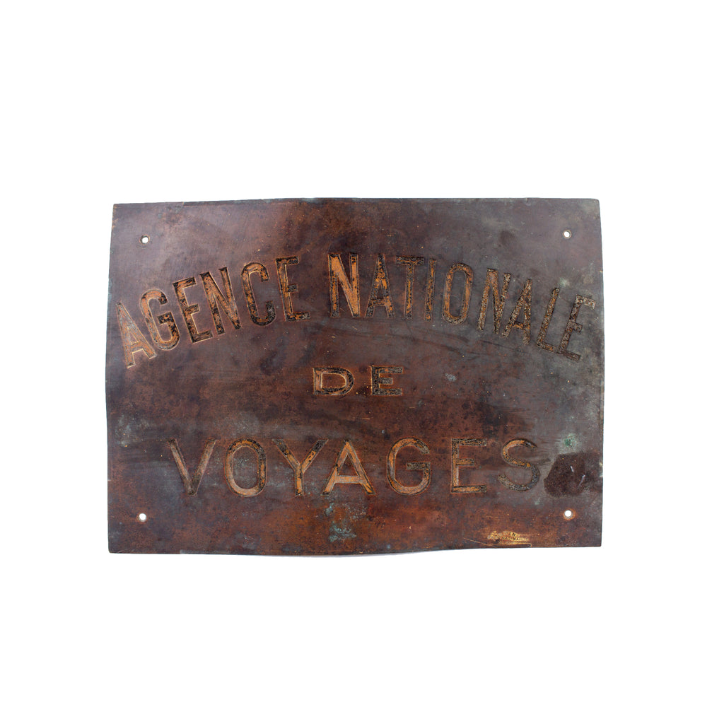 Antique French "Travel Agency" Bronze Plaque