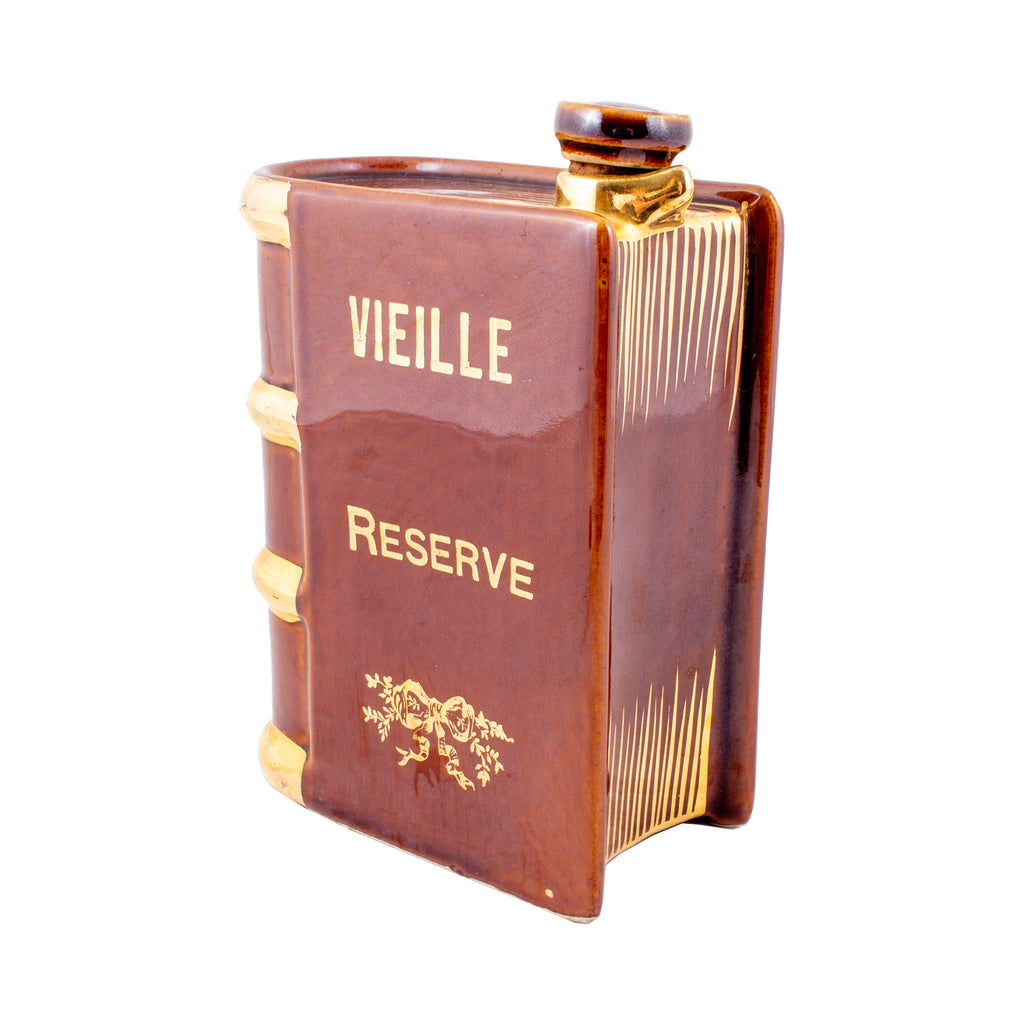 Vintage French Ceramic Book-Shaped Flask