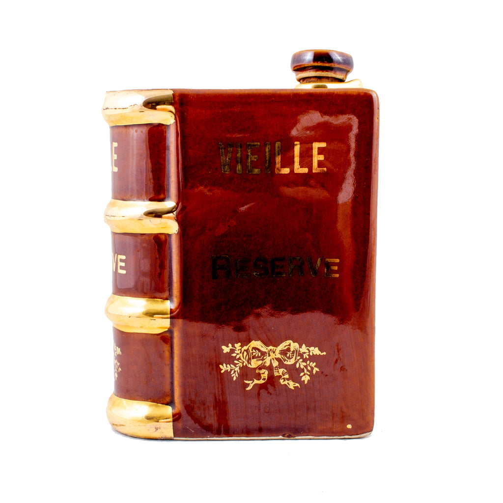 Vintage French Ceramic Book-Shaped Flask