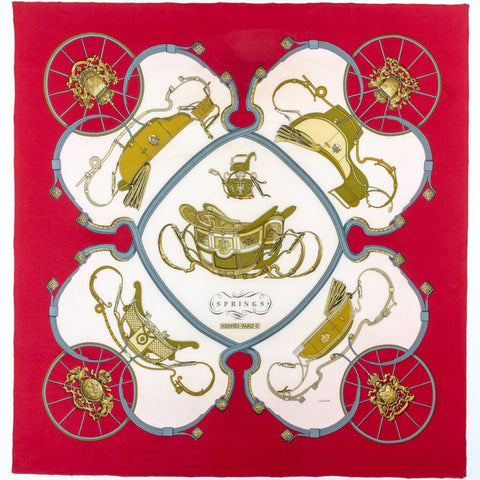 Framed Vintage Hermes Silk "Springs"Scarf by Philippe Ledoux