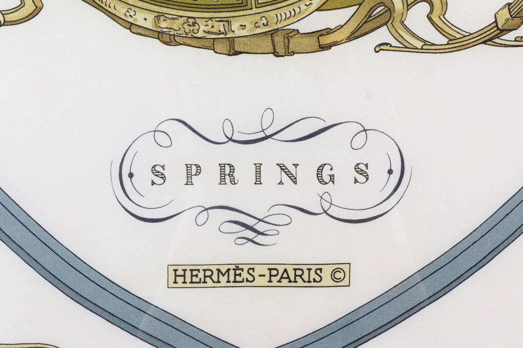 Framed Vintage Hermes Silk "Springs"Scarf by Philippe Ledoux