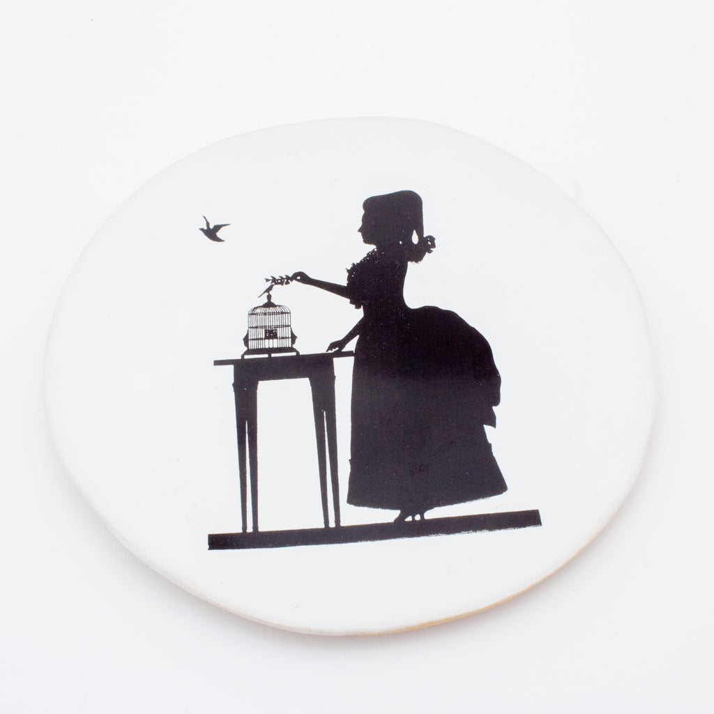 Kuhn Keramik Lady with Birdcage Very Small Plate