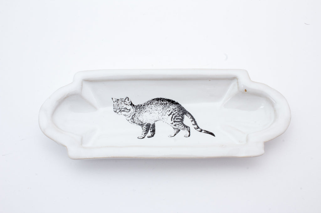 Kühn Keramik Long Asher Tray - Tabby Cat