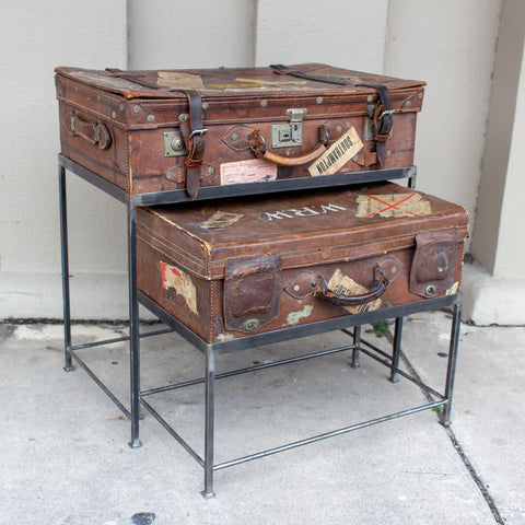 Pair of Antique English Luggage Nesting Tables