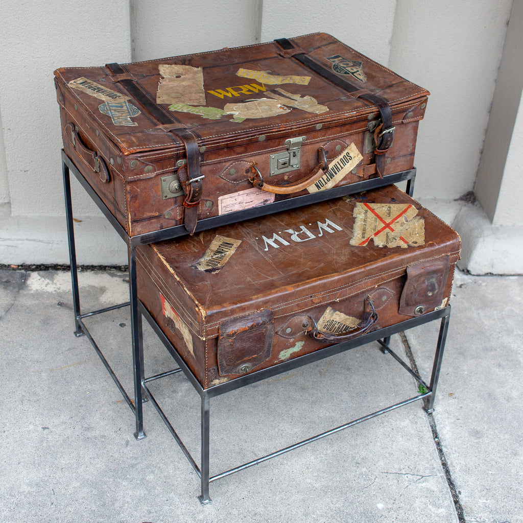Pair of Antique English Luggage Nesting Tables