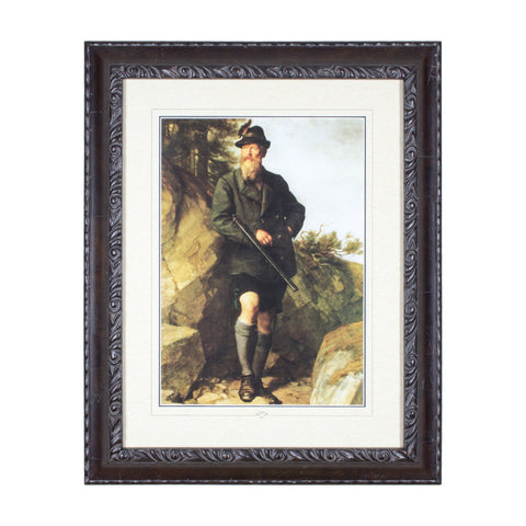 Framed Vintage German Lithograph of a German Jaegermeister