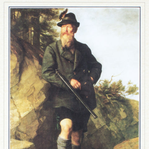Framed Vintage German Lithograph of a German Jaegermeister