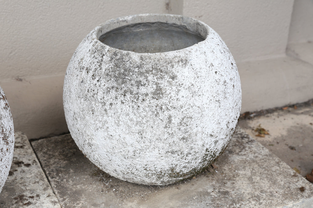 sphere plant pot Midcentury French Cast Stone Sphere Planter Trio – Laurier Blanc