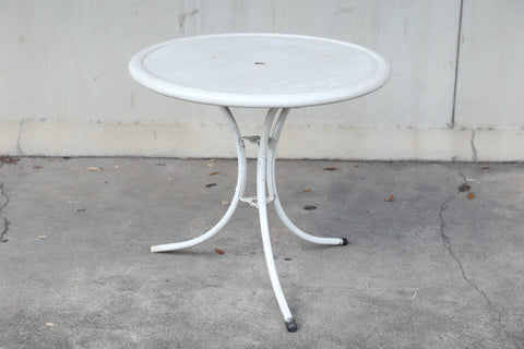 Early 20th Century Painted White Metal Outdoor Garden Patio Table