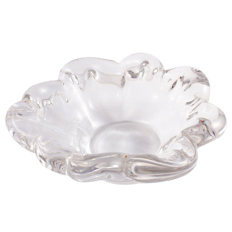 Mid-Century French Abstract Art Crystal Dish