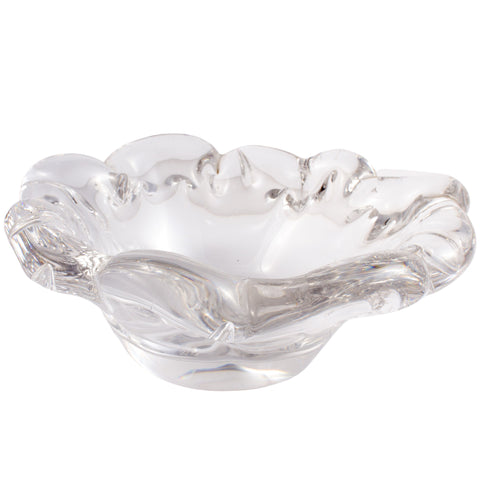 Mid-Century French Abstract Art Crystal Dish