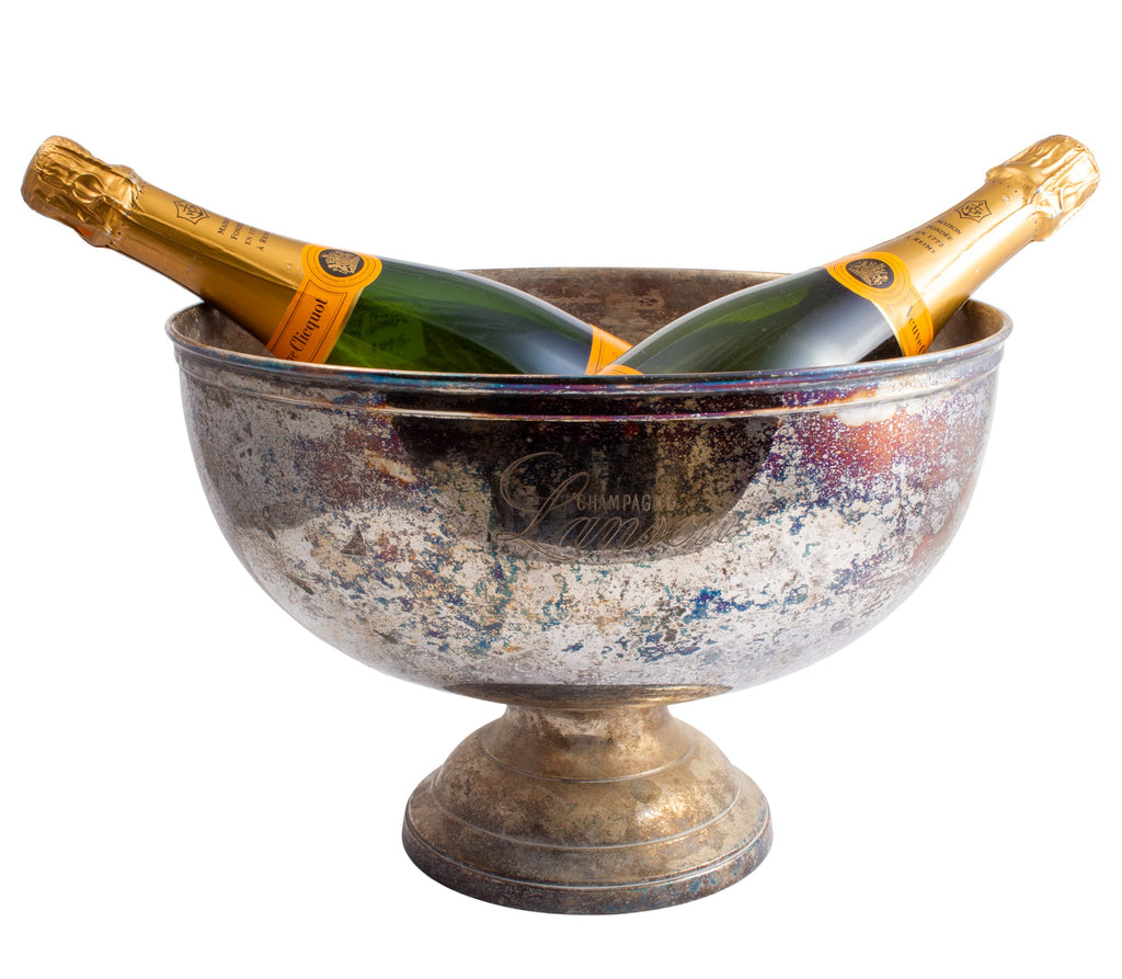 Vintage French Silver-plate Lanson Label Champagne Bowl